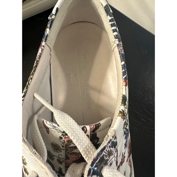 Ecco Kristjana Williams Floral  White Leather Womens Sneakers 40 EU / 9-9.5 US - Picture 11 of 14